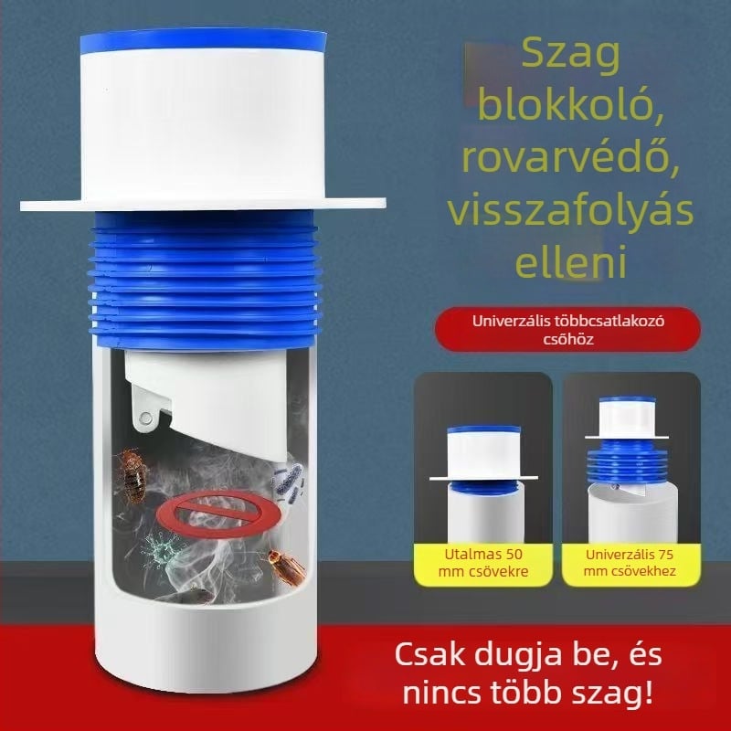 Műanyagból készült blokkolt padlólefolyó anti-odor tömítéssel és visszafolyás elleni szeleppel, brit stílusú csatornázás