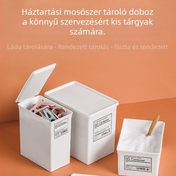 PP tárolóedény fedéllel, modell 9527, nedvességálló, egymásra rakható, rendezésre