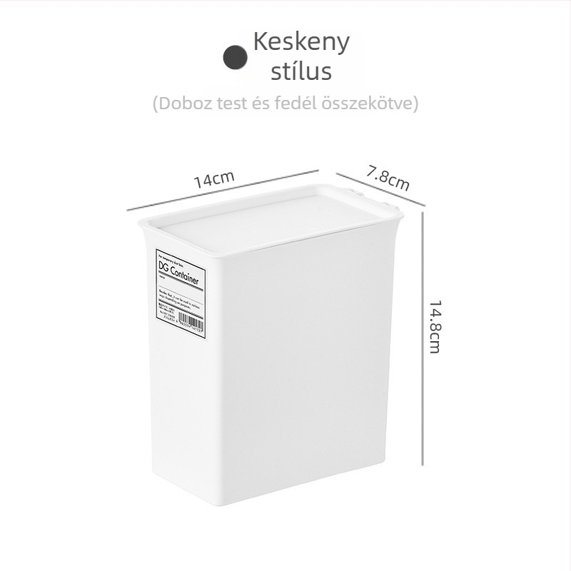 PP tárolóedény fedéllel, modell 9527, nedvességálló, egymásra rakható, rendezésre