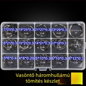 Aozhang Fekete háromhullámos alátét készlet, hullám alakú tömítés alátét, rugóacél, 8. osztály