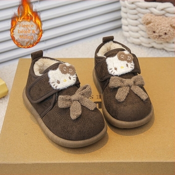 Gyerek téli cipő fleece béléssel, gumitalppal, vastag dizájn, uniszex, 4–16 éveseknek