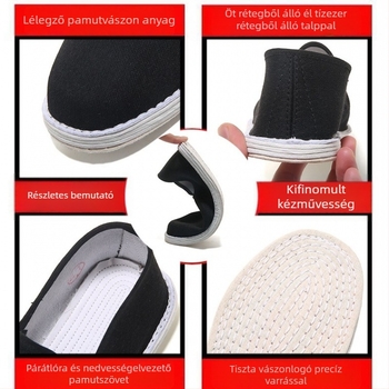 Textil lapos cipő kerek orrú, Slip-On, ezerrétegű talppal, lélegző