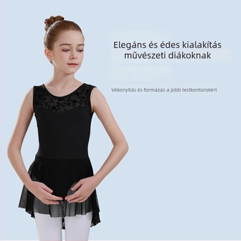 Gyerekek balett gyakorlóruhája – nylon anyag, lágy felület, édes stílus (3–8 év között, 2024 tavasza)