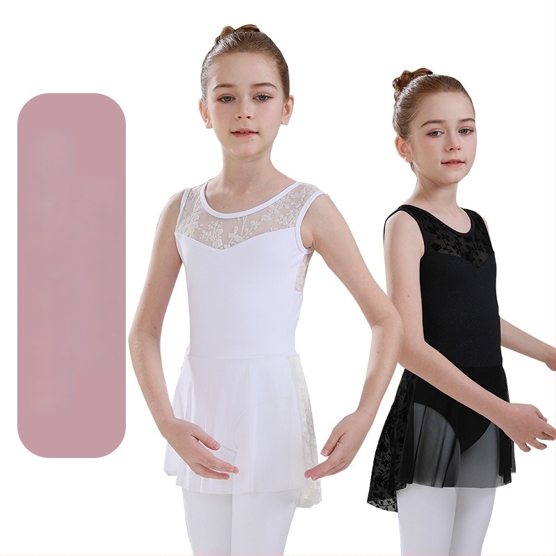 Gyerekek balett gyakorlóruhája – nylon anyag, lágy felület, édes stílus (3–8 év között, 2024 tavasza)