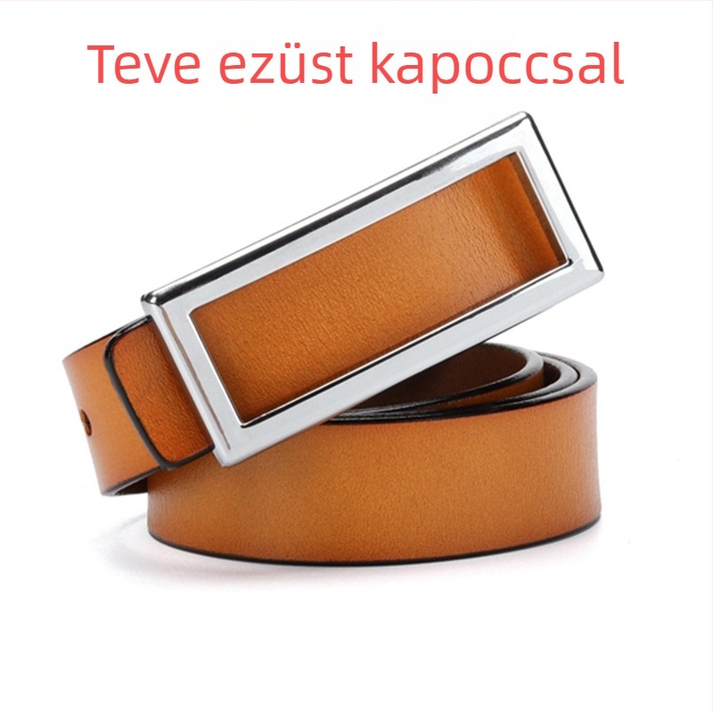 Női öv – Koreai stílus, bőr split cowhide kivitel transfernyomással, ötvözet övcsat, könnyű dizájn, Yi Yang Leather Goods