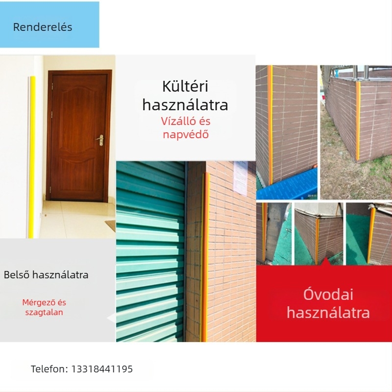 Gumírozott sarkvédő – vastagított, szélesített kialakítás, puha ütközésvédő csík, modell hj100, testreszabható megmunkálás