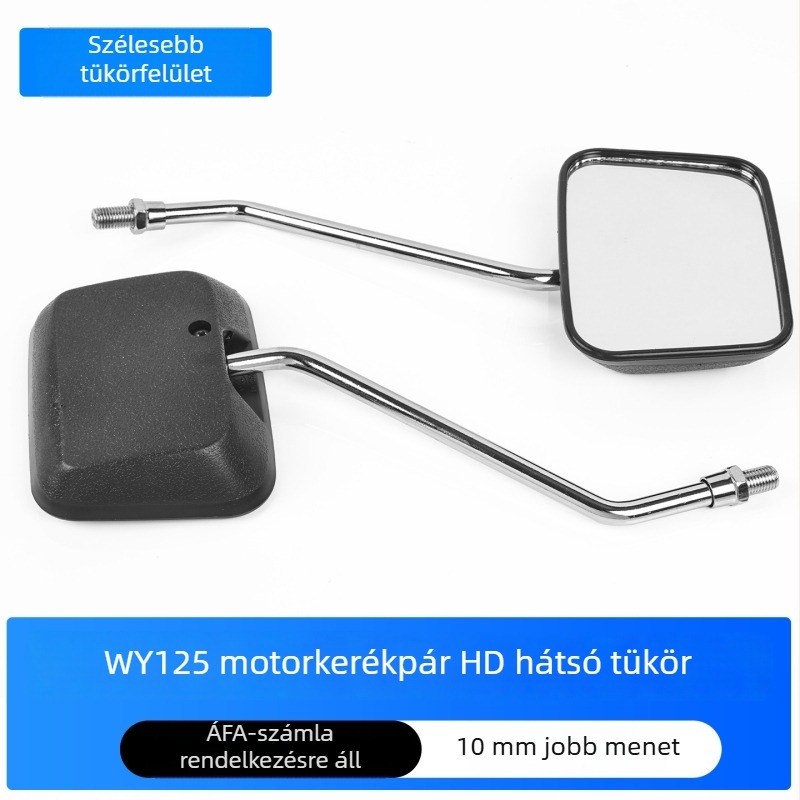 WY125 motorkerékpár visszapillantó tükre, gömb alakú üveg, 12V, műanyag ház