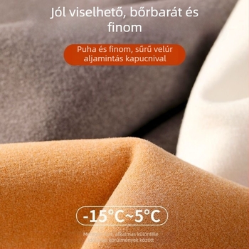 Férfi thermális alaprétegű felső, kétoldalas fleece, hosszú ujjú, kerek nyakú, laza szabású, téli felső