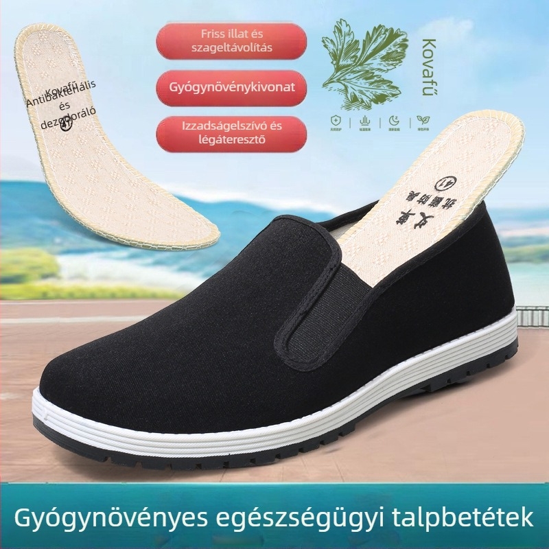 Uniszex pamutszövésű sétacipő, lélegző, kerek orr, alacsony boka, összetett talp, rugalmas pánt