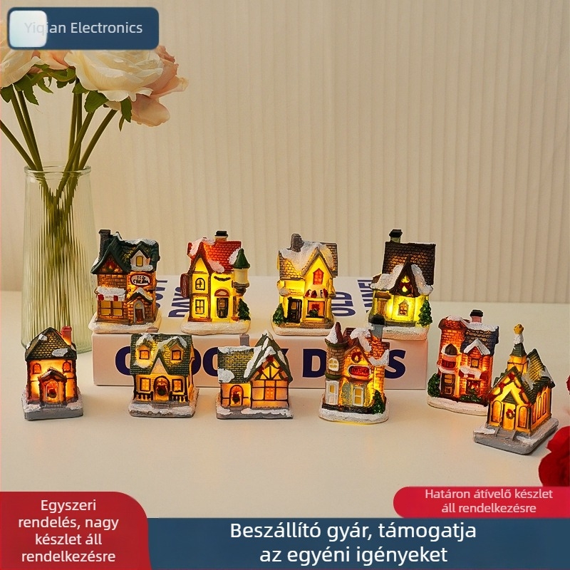 Gyanta karácsonyi kunyhó asztali dísz, Márka nélküli, IP engedély nélkül