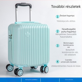 Omanfi 14 hüvelykes kézipoggyász, ABS+PC, 2,3 kg, univerzális kerekek, cipzáras nyitás, szokásos kombinációzár