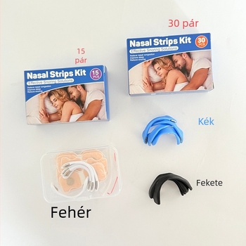 Mágneses orr-patch klippel és légződilatátorral a horkolás megelőzésére – szövet, magnet, műanyag