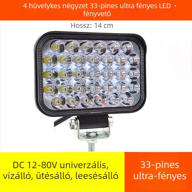 Teherautó LED spotlámpa – működik 12–80V, 20–120W, IP68 alumínium ház, nagy fényerő, élettartam >50 000 óra