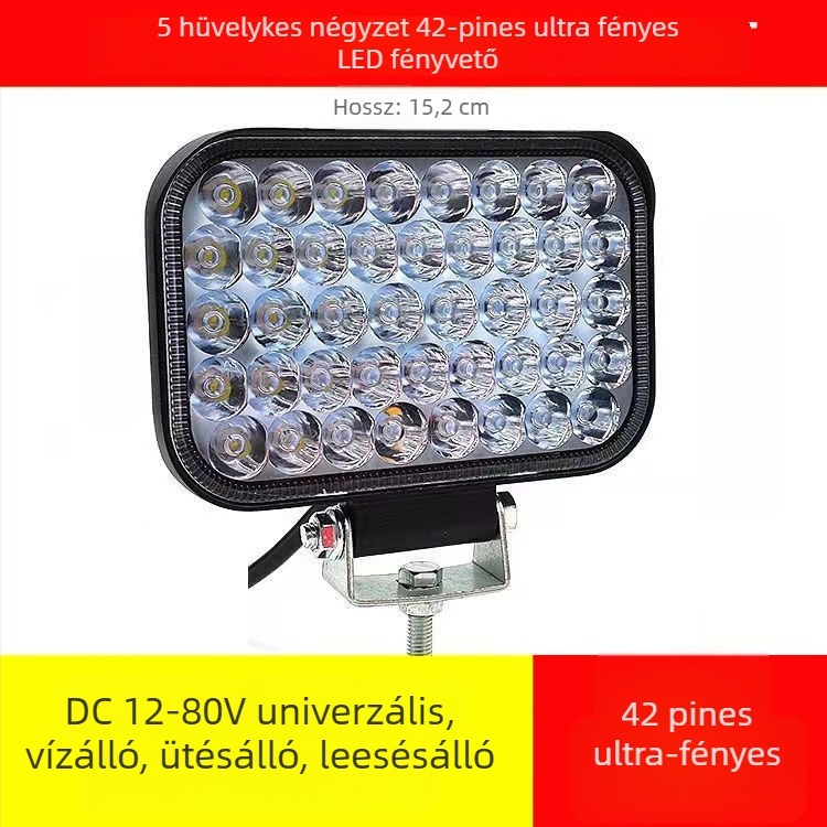 Teherautó LED spotlámpa – működik 12–80V, 20–120W, IP68 alumínium ház, nagy fényerő, élettartam >50 000 óra
