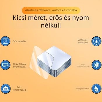 Akril nano kétoldalas öntapadós szalag – átlátszó, nyom nélkül, felrögzítés ragasztással, szívókampó, licencelt magánmárka