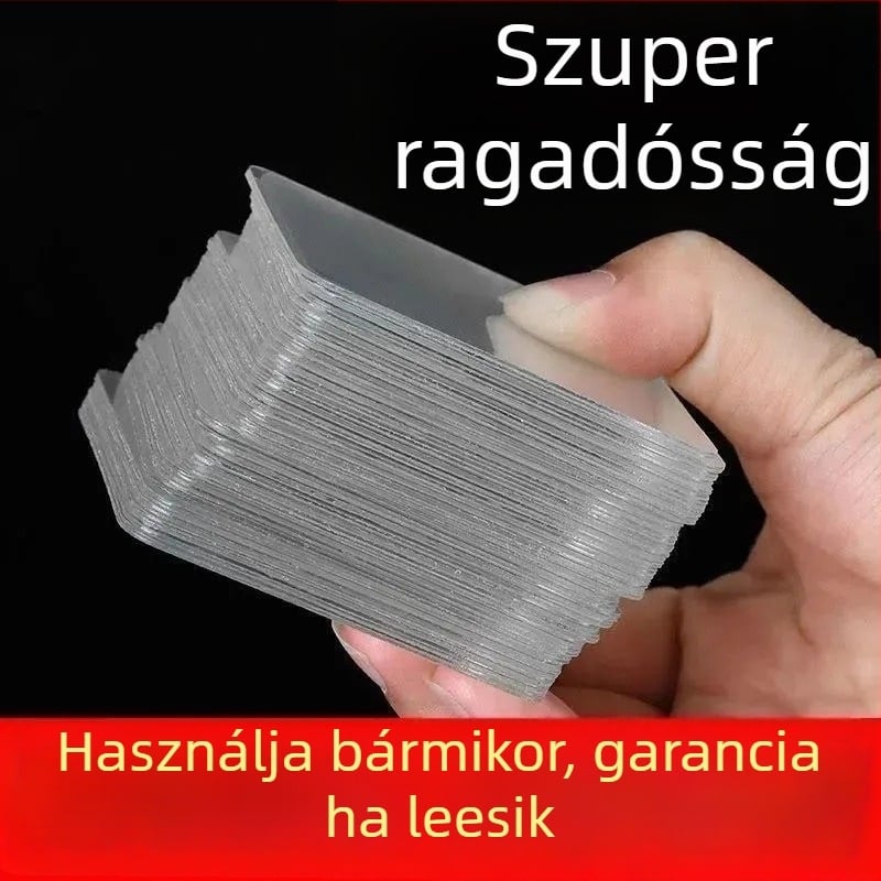 Akril nano kétoldalas öntapadós szalag – átlátszó, nyom nélkül, felrögzítés ragasztással, szívókampó, licencelt magánmárka