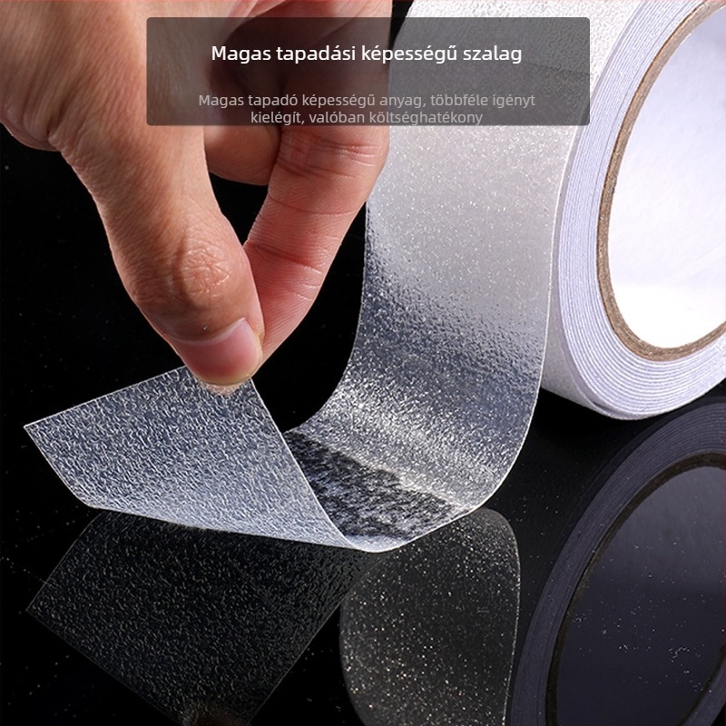 PEVA csúszásmentes szalag fürdőszobába, medencékhez és lépcsőkhöz — vízálló, kopásálló, magas átlátszóságú, vízbázisú ragasztóval