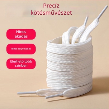 Uniszex kettős rétegű lapos cipőfűzők, 1.2 m, vászon kosárlabda cipőfűzők