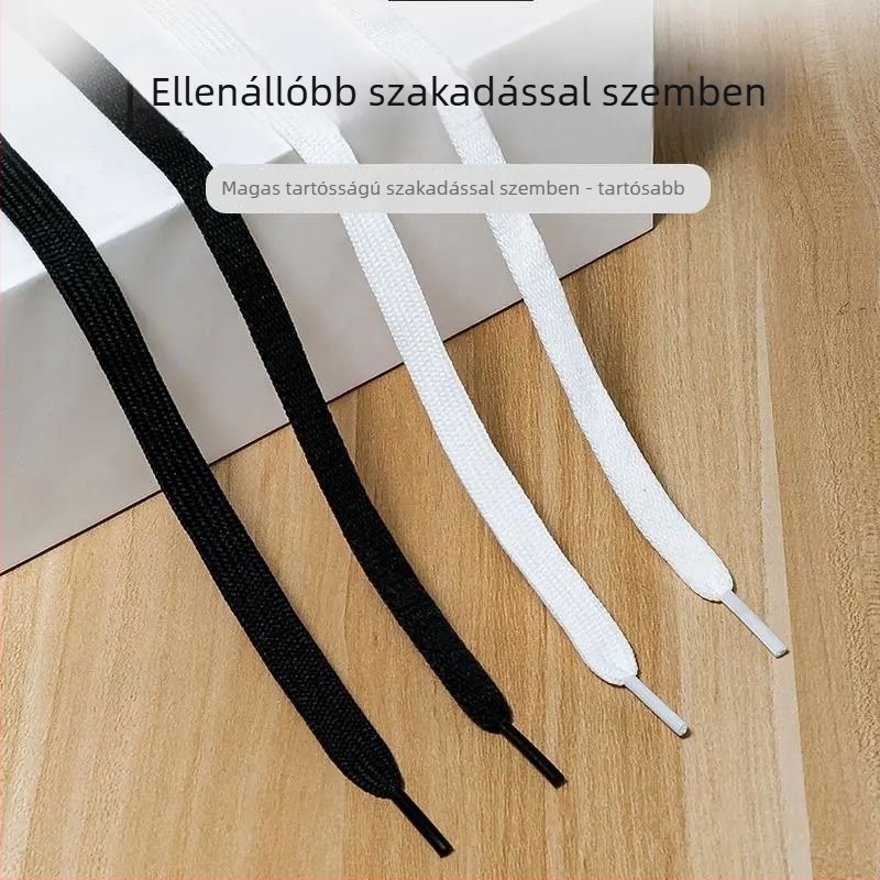 Uniszex kettős rétegű lapos cipőfűzők, 1.2 m, vászon kosárlabda cipőfűzők