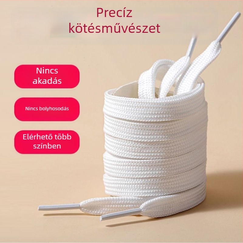 Uniszex kettős rétegű lapos cipőfűzők, 1.2 m, vászon kosárlabda cipőfűzők