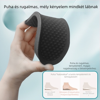 Magasságot növelő fél talpbetét – PVC, légáteresztő, ütéscsillapító, uniszex, alkalmas sportcipőkhöz, bőrcipőkhöz és casual lábbelikhez