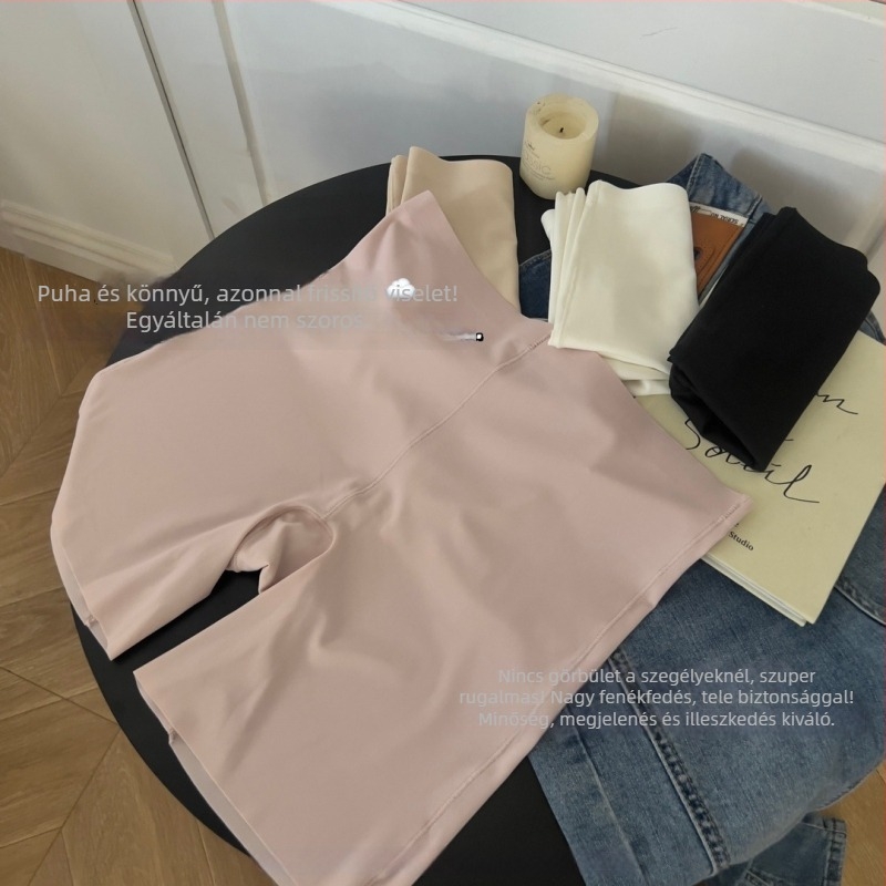 Női biztonsági nadrág, magas derekú, ice silk anyag, nylon 81,2%, ágyék belső rész 100% pamut, 2 az 1-ben dizájn