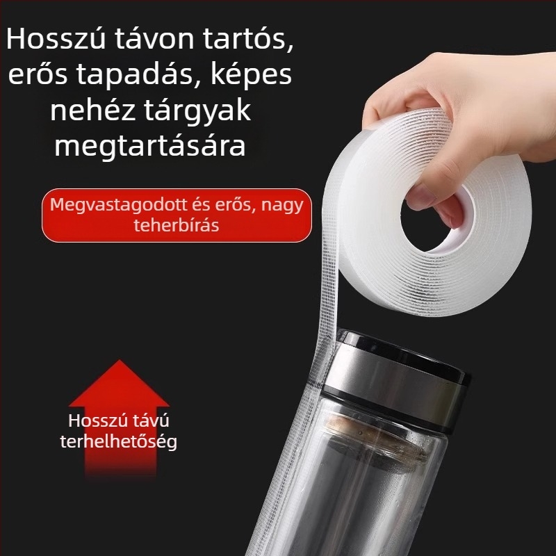 Rácsos kétoldalú ragasztószalag, magas viszkozitás, maradványmentes, nano pasta alap, 2 mm vastagság