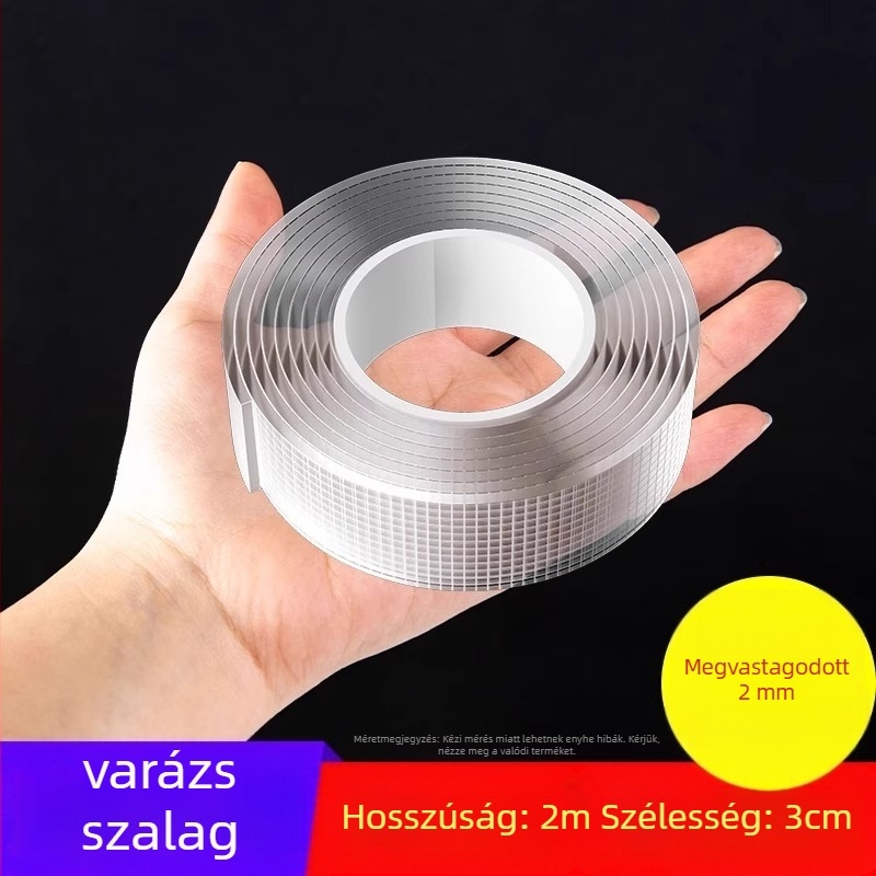 Rácsos kétoldalú ragasztószalag, magas viszkozitás, maradványmentes, nano pasta alap, 2 mm vastagság
