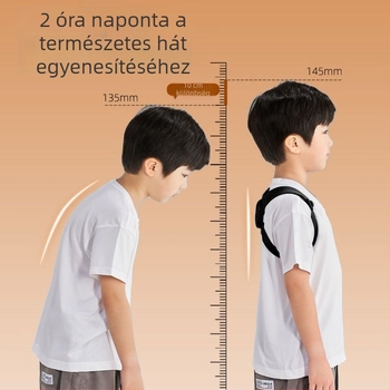 Peak Gyerekek postúra-korrigáló öv – intelligens szenzor, görbe tartás korrigálása, láthatatlan üléspozíció emlékeztető, vállak nyitása; modell Pk-yaf4201-1bk, termékkód Yaf13113, megjelenés: 2025