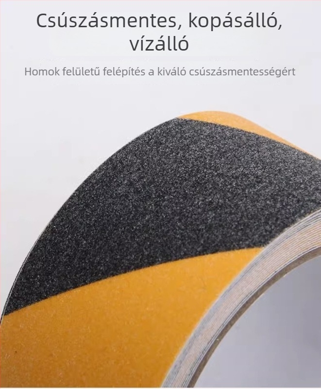 Út közúti csúszásmentes szalag PVC + matt kompozit alapanyaggal, kopásálló, olaj-alapú ragasztó, viszkozitás 90 N/m
