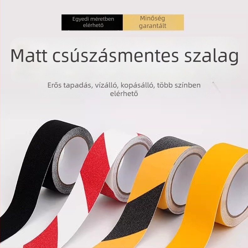 Út közúti csúszásmentes szalag PVC + matt kompozit alapanyaggal, kopásálló, olaj-alapú ragasztó, viszkozitás 90 N/m
