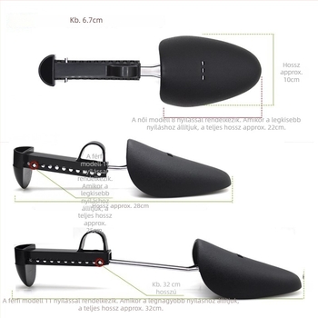 Állítható műanyag cipőnyújtó – deformáció elleni védelem és ráncok elleni hatás, bőr- és egyéb cipők számára, World Footprints