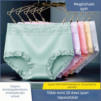 Női középmagas pamut bugyi – lélegző, antibakteriális, kötött anyag, 100% pamut az ágyékrészben