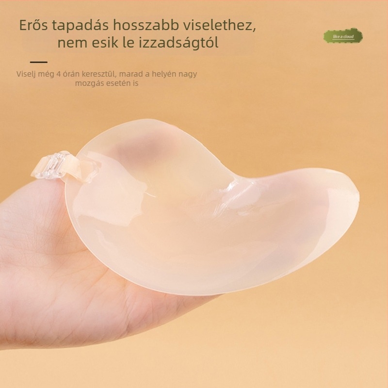 Egyszemélyes elől záródó, varrat nélküli szilikon mellpatch, vékony, láthatatlan, anti-slip, mangó alakú, nőknek