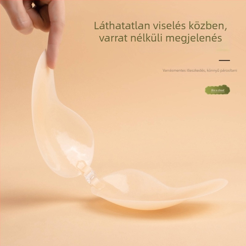 Egyszemélyes elől záródó, varrat nélküli szilikon mellpatch, vékony, láthatatlan, anti-slip, mangó alakú, nőknek