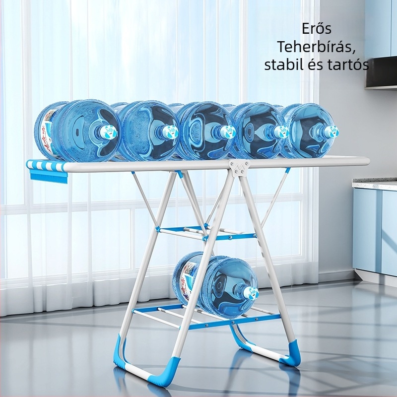 Padlóra álló, összecsukható ruhaszárító, szárny alakú, vasból