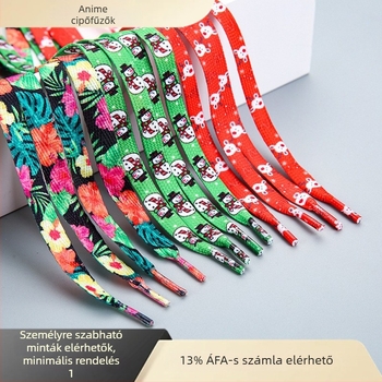Karácsonyi cipőfűzők — Dylan márka, 120 cm hosszú; alkalmas sportcipőkhöz, bakancsokhoz, hétköznapi és munkacipőkhöz; stílus: Karácsony, mindennapi lazítás