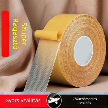 Textil alapú kettős oldalú ragasztószalag erős tapadással és csúszásmentes alátéttel, padlóhoz és tapétához; rögzítés ragasztással