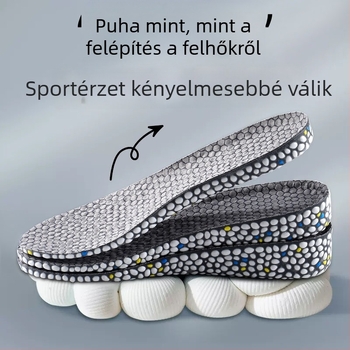 TPU sporttalp magasság növelésére, 3A antibakteriális/dezodoráló, légáteresztő, EU méretek 35–46