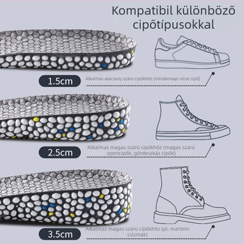 TPU sporttalp magasság növelésére, 3A antibakteriális/dezodoráló, légáteresztő, EU méretek 35–46