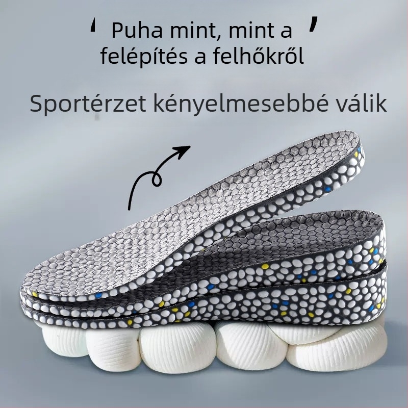TPU sporttalp magasság növelésére, 3A antibakteriális/dezodoráló, légáteresztő, EU méretek 35–46