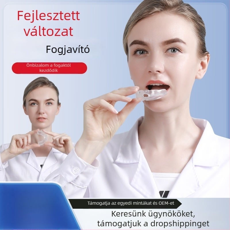 Junlaikang 201 új láthatatlan fogszabályzó felnőtteknek, retainer, éjszakai kopás elleni fogkefe