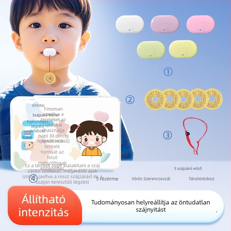 Ajakizmok edzője a szájüregen át történő légzés korrekciójához – Horkolás elleni készülék, felnőtt kiadás, PP anyag, testreszabás nélkül, adenoid hipertrófia kontextusban