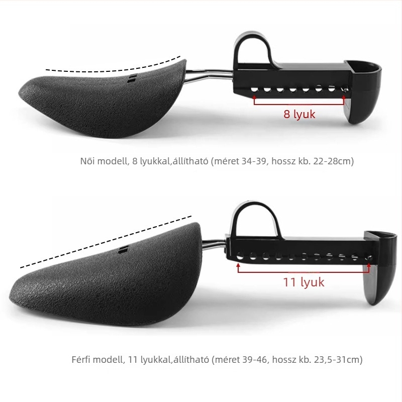 Állítható műanyag cipőfeszítő (férfiak és nők számára; sportcipők, bőrcipők, szandálok és mindennapi lábbelik; minden évszak használatra)