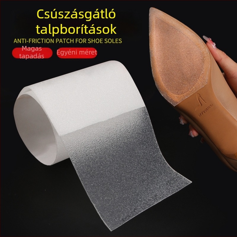 Talptapaszok bőr cipőkhöz – anti-kopás, átlátszó, láthatatlan védelem; anyag: gumi; egész éves használatra.