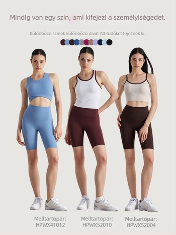 Magas derekú Capri jóga nadrág, fenéket emelő, könnyű, nedvességelvezető nylon anyagból, nőknek