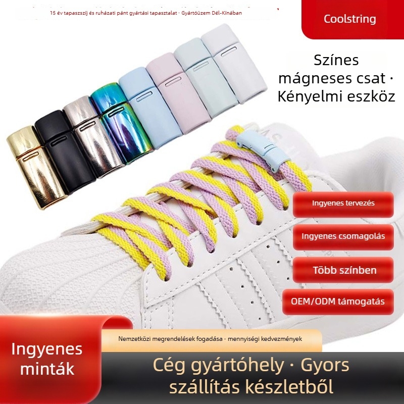 Coulkin mágneses cipőcsat kötőszár nélkül, modell #81 sorozat, sneakersre, bakancsra, mindennapi és munkás cipőkhöz, származás: Quanzhou, Fujian