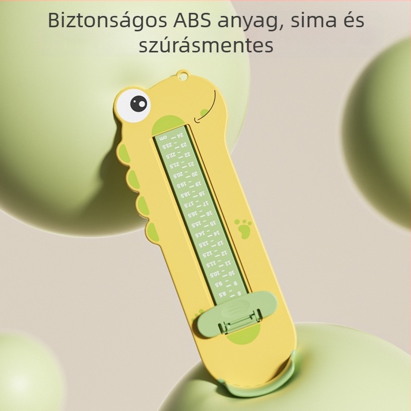 Baba- és gyerekek lábfej hosszának mérőeszköze, ABS műanyagból, modell 125-2, 24 cm hosszú, alkalmas sportcipőkre, bakancsokra és szandálokra