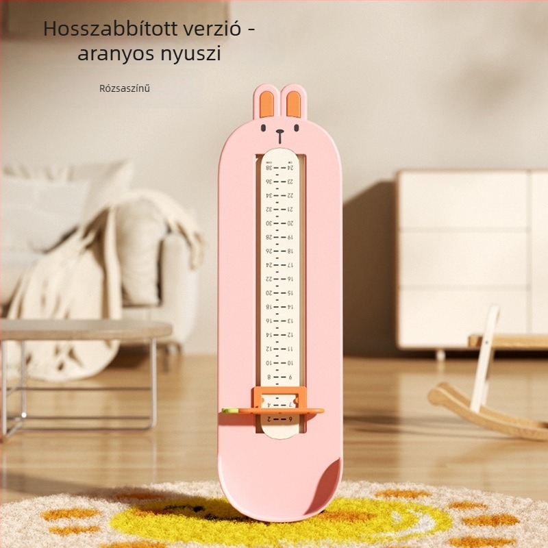Baba- és gyerekek lábfej hosszának mérőeszköze, ABS műanyagból, modell 125-2, 24 cm hosszú, alkalmas sportcipőkre, bakancsokra és szandálokra