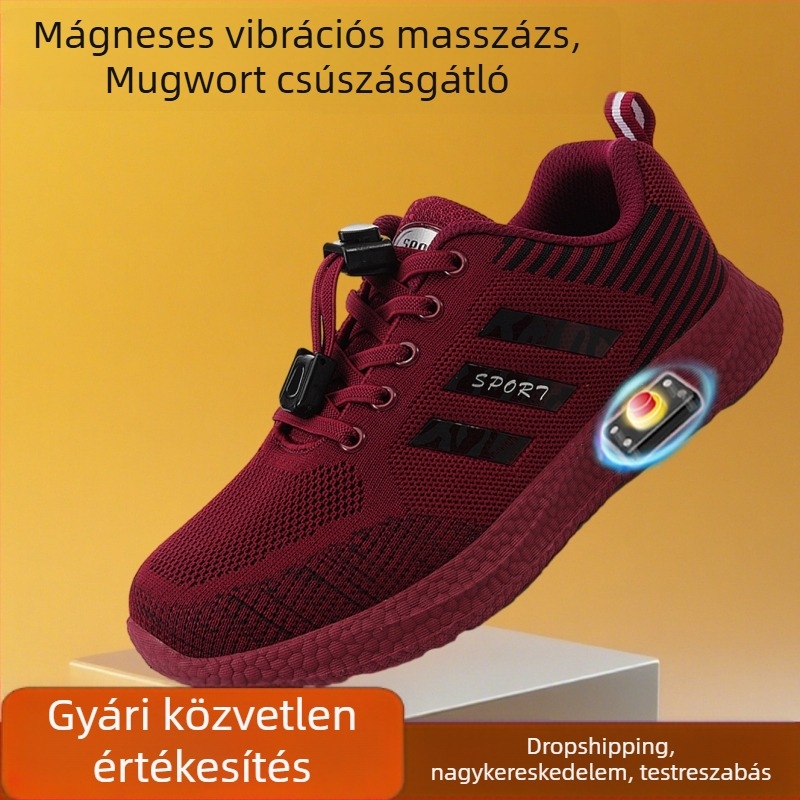 Őszi sétacipők középkorú és idős nőknek — ultra-könnyűek, hálós felsőrész, alacsony sarok 1–3 cm, ütéscsillapítás, textil talpbetét, rugalmas pánt